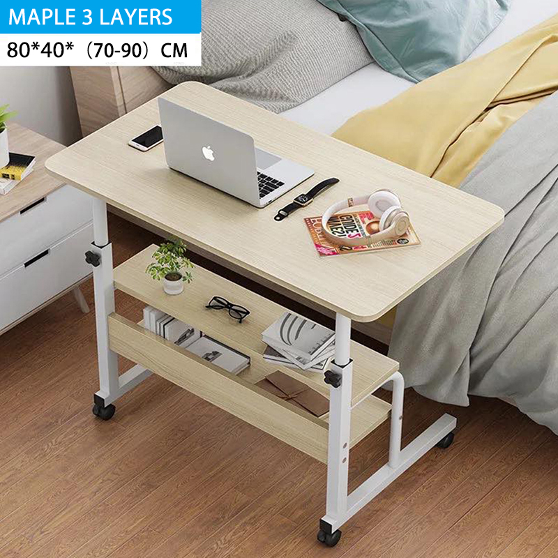 Adjustable Portable Standing Computer Laptop Desk Bed Side Table wood ...