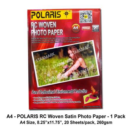 Polaris RC Woven Photo Paper - A4 Size, 20 Sheets