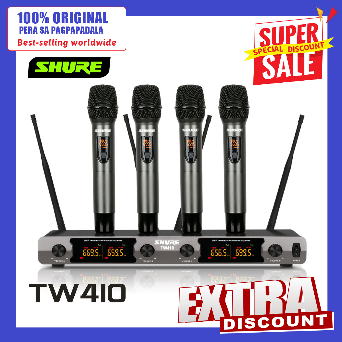 SHURE TW410 Handheld Wireless Microphone 4 Handheld Wireless Microphone