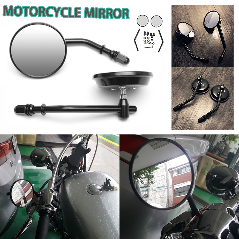 Hot sell !! 2pcs Classic Retro Motorcycle Round Rear View Mirror For