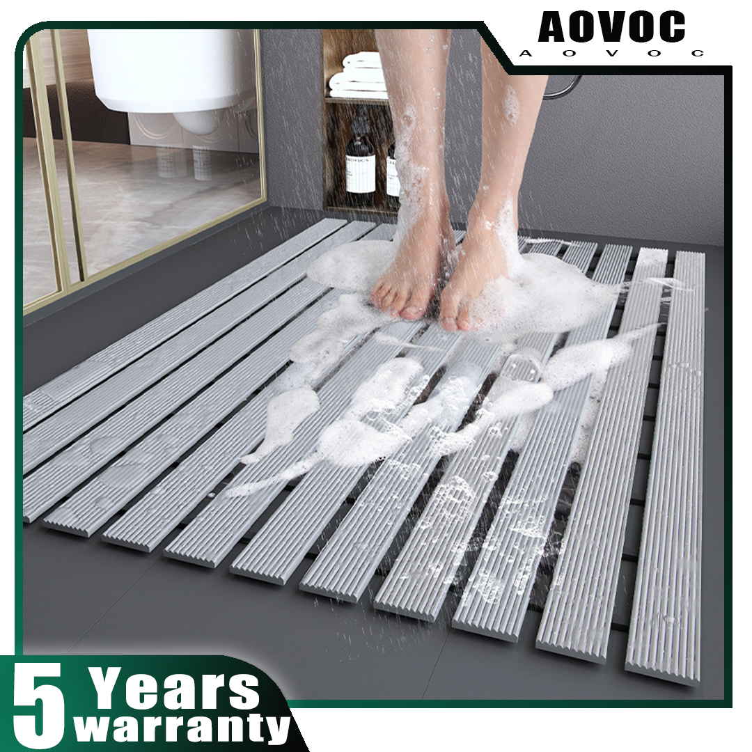 AOVOC Bathroom Safety Pvc Bath Mat Hollow Out Massage Non-Slip ...