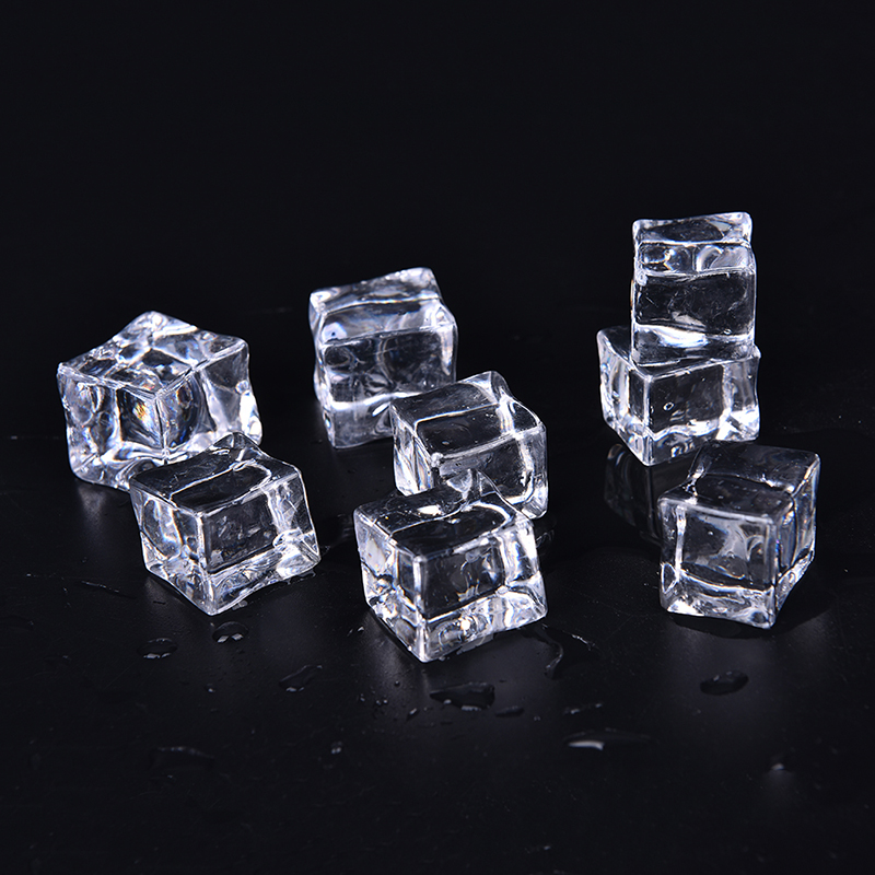 10PCS/Pack Fake Artificial Acrylic Ice Cubes Crystal Clear 2/2.5/3cm Square HU 