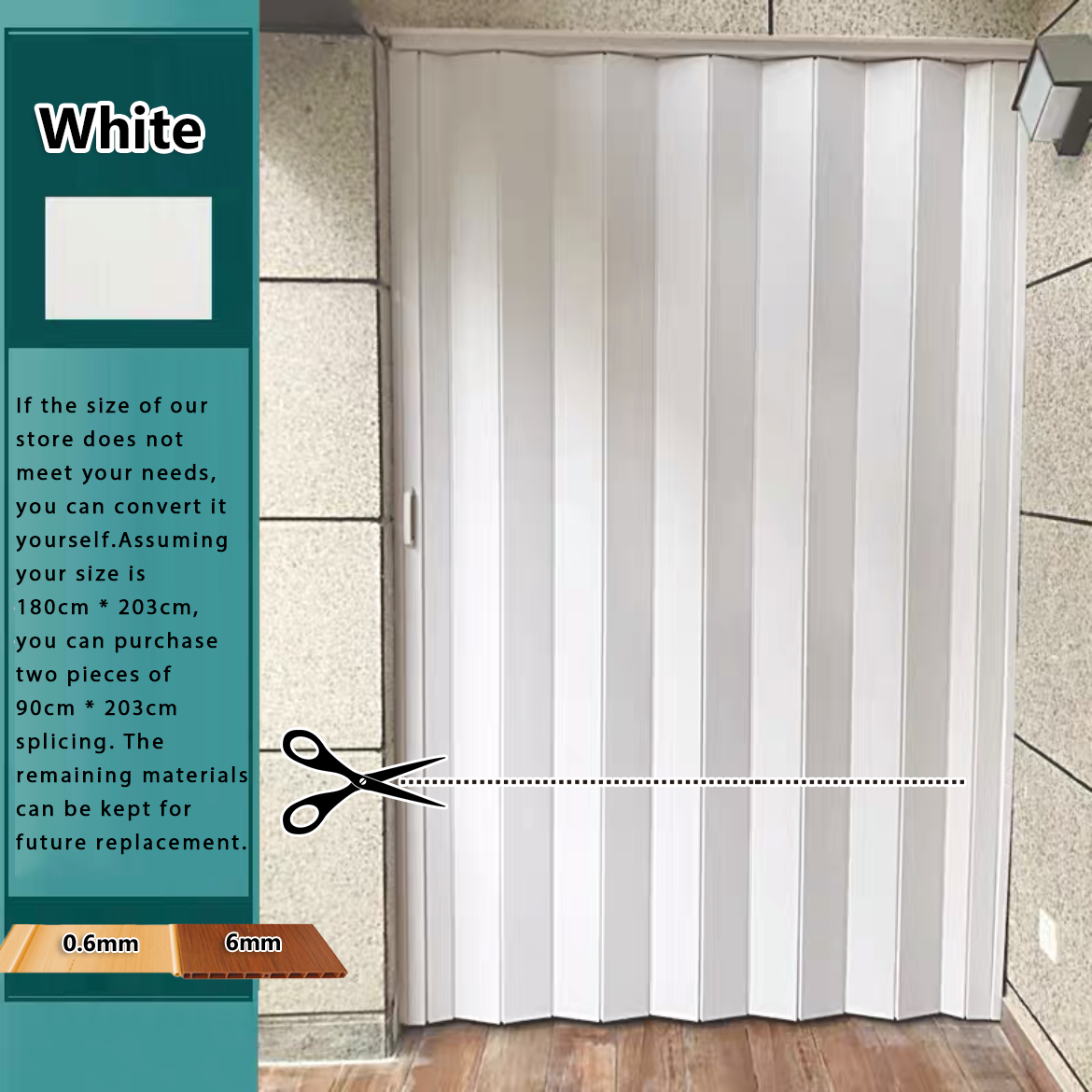 Sliding door PVC Accordion Folding door Indoor Kitchen and bathroom simple track door indoor