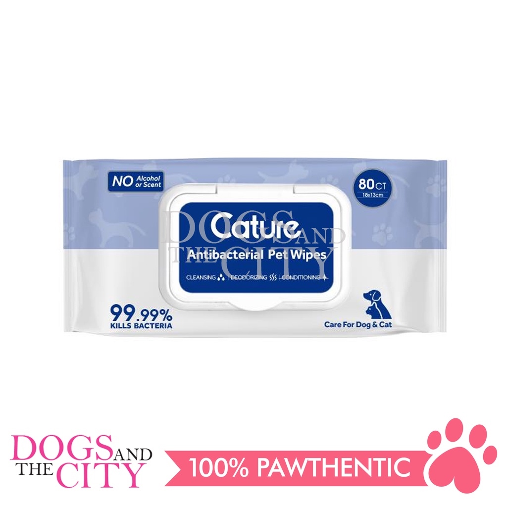 Cature Antibacterial Pet Wipes For Dogs Cats 80Ct Lazada PH