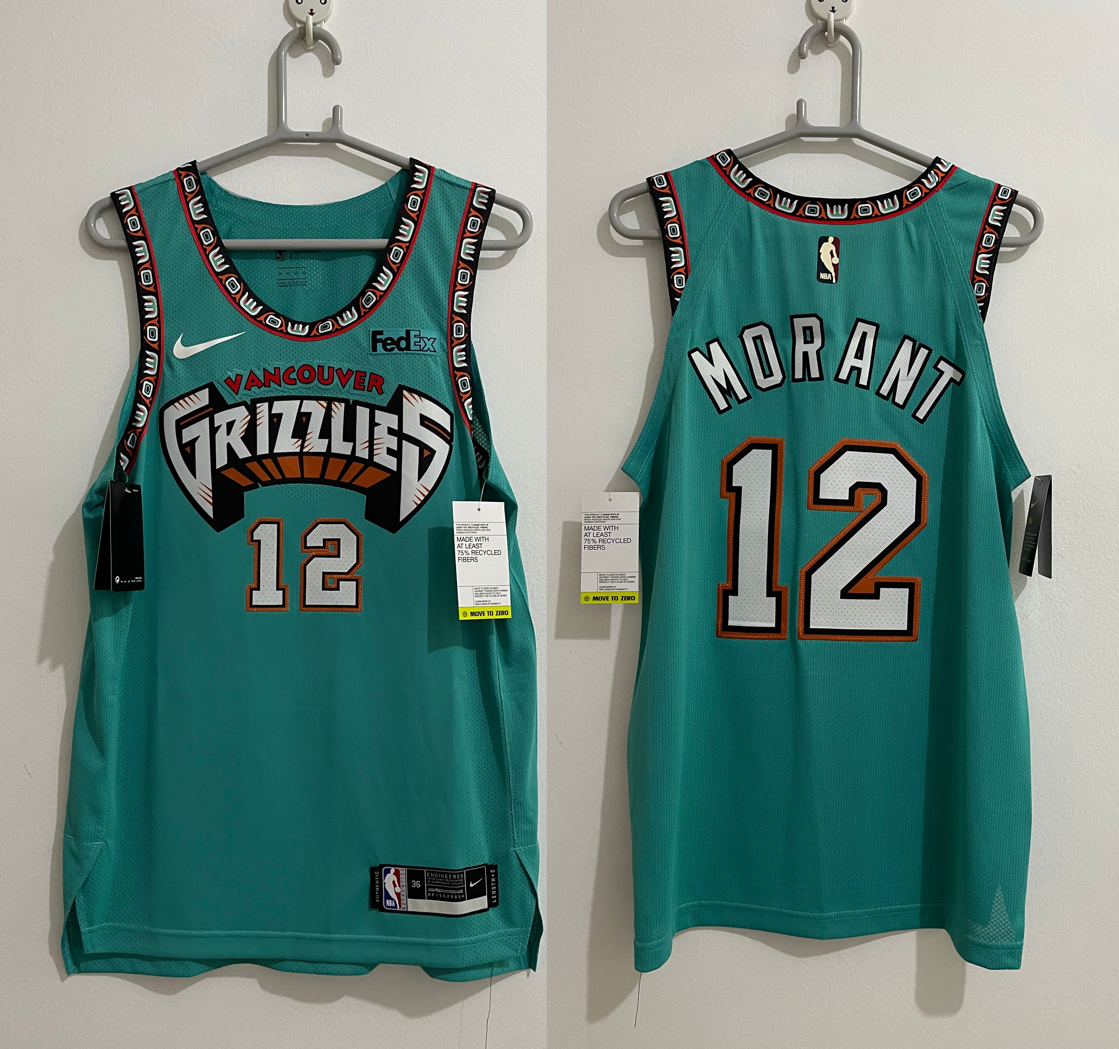 Retro Ja Morant #12 Memphis Grizzlies Basketball Jersey Stitched Green 