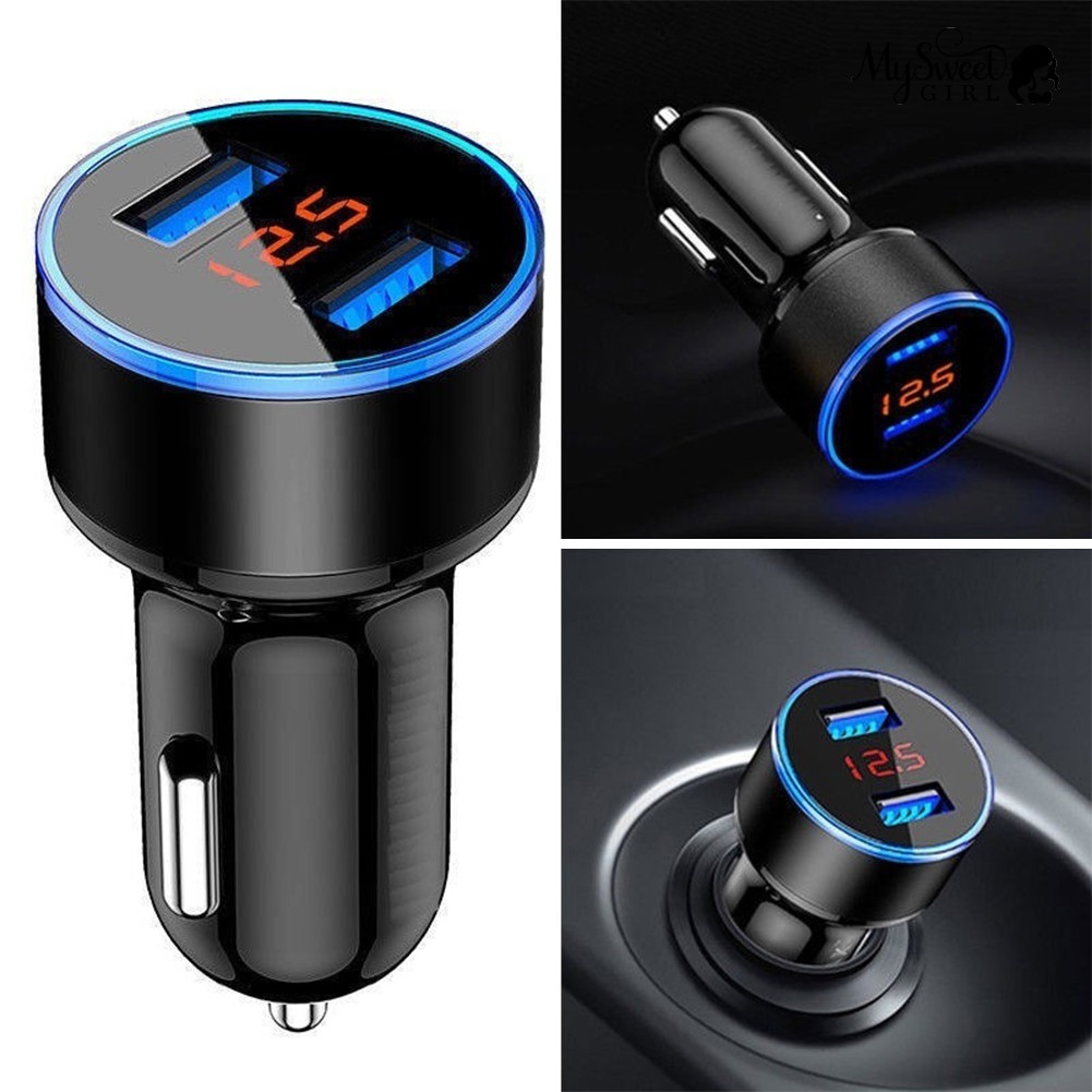[No. 2 Hall] Car Charger 3.1A Dual USB 2Port Lcd Display 1224V