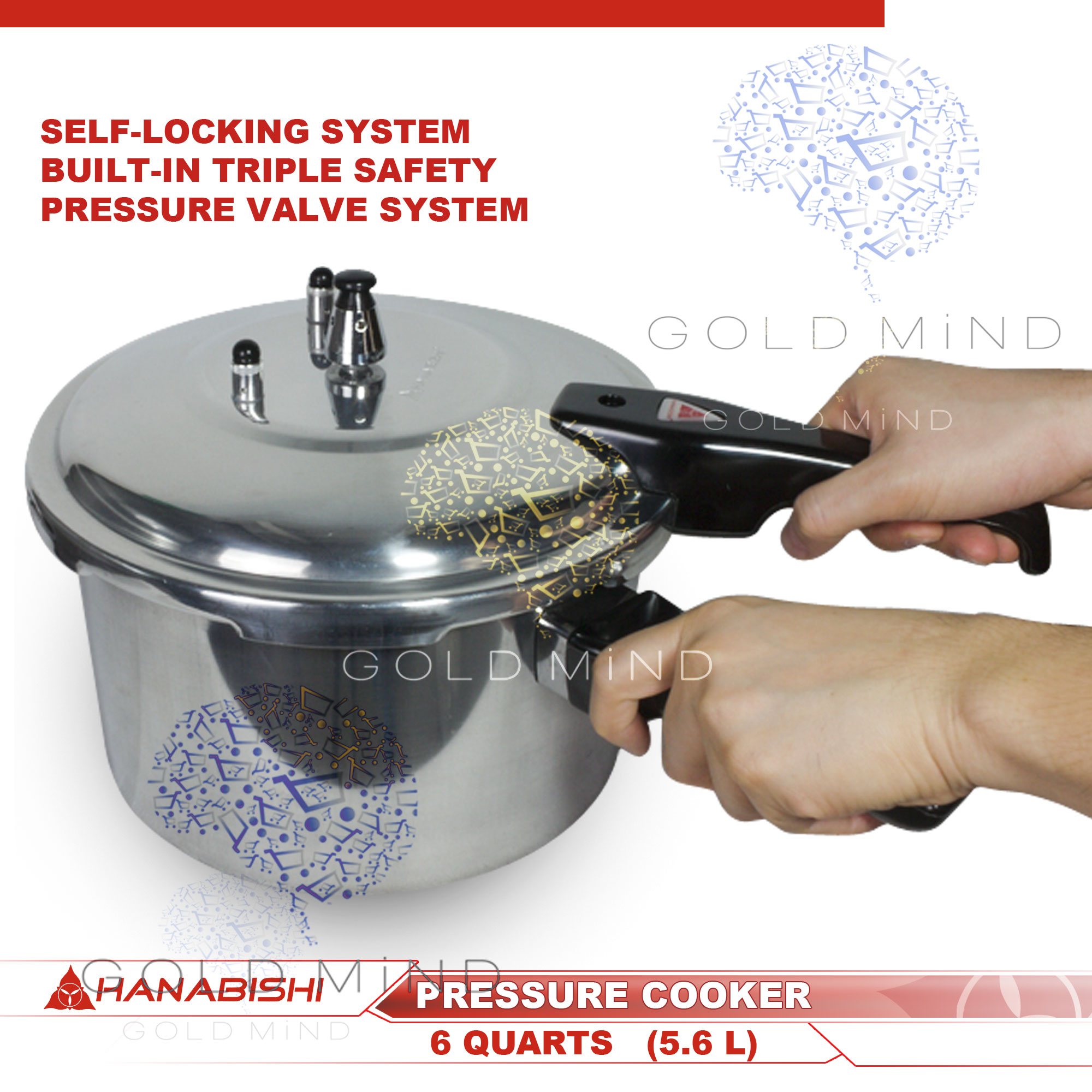Hanabishi Pressure Cooker 6 Quarts Gold Mind Everyday Low Price