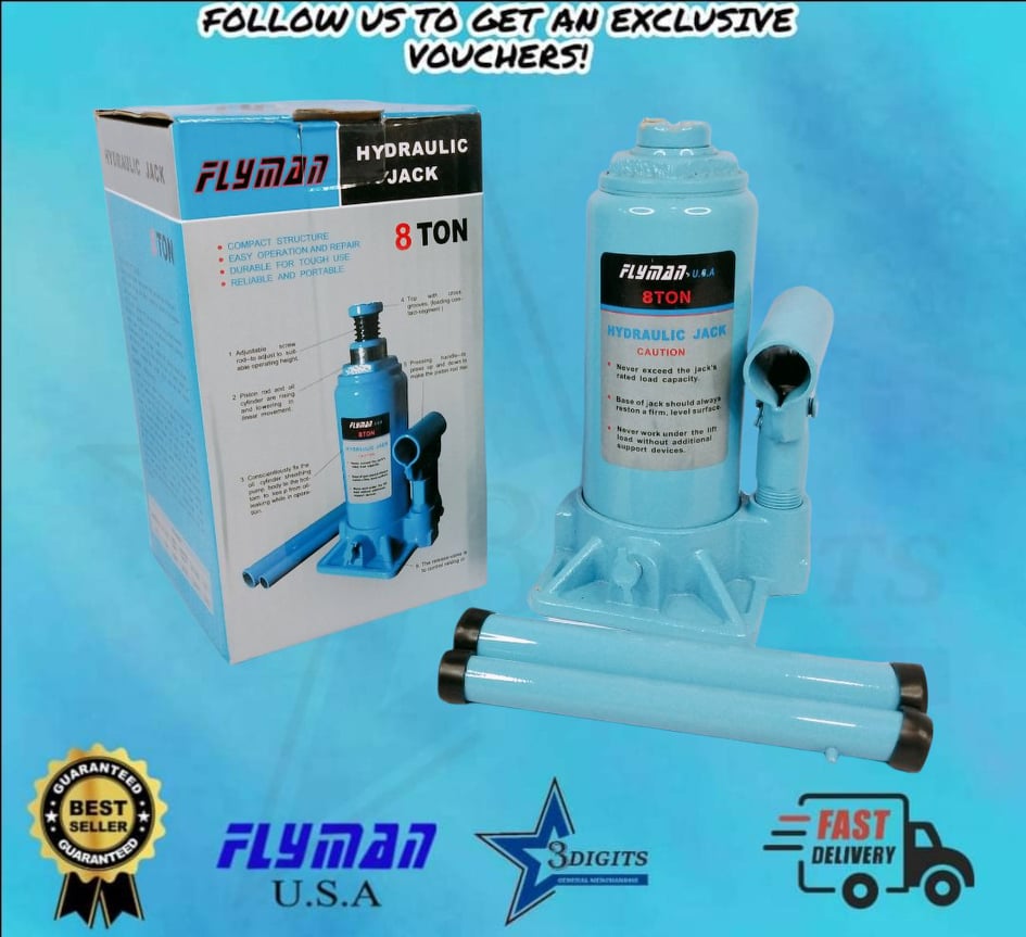 Flyman USA Hydraulic Jack (Bottle Type) 8" Tons Lazada PH