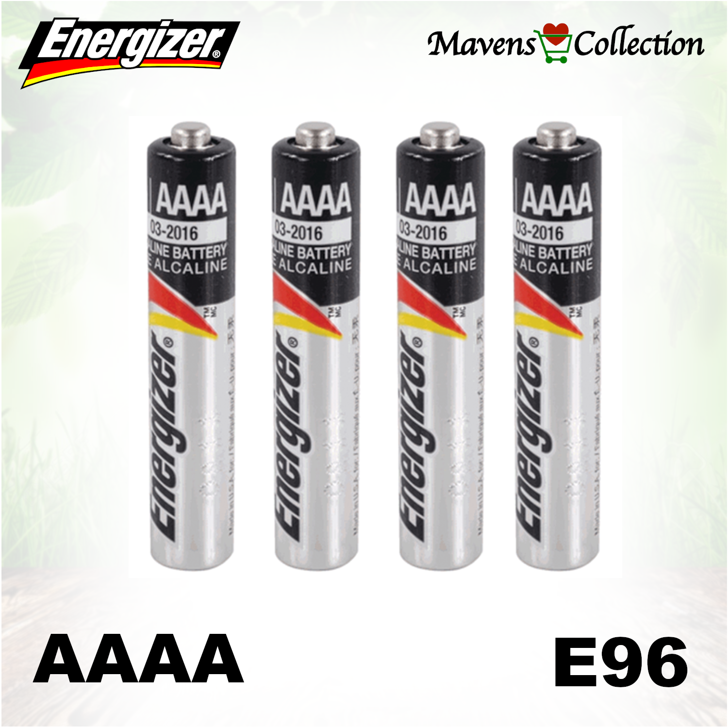Energizer AAAA E96 Alkaline Batteries Quadruple A (set of 4) Plastic