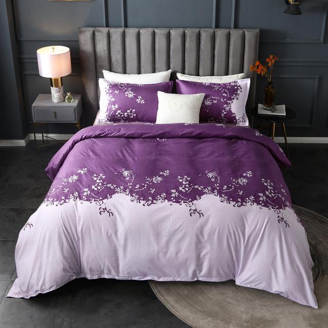 【CW】 Simple Luxury Queen King Size Bedding Sets Floral Printed Flower