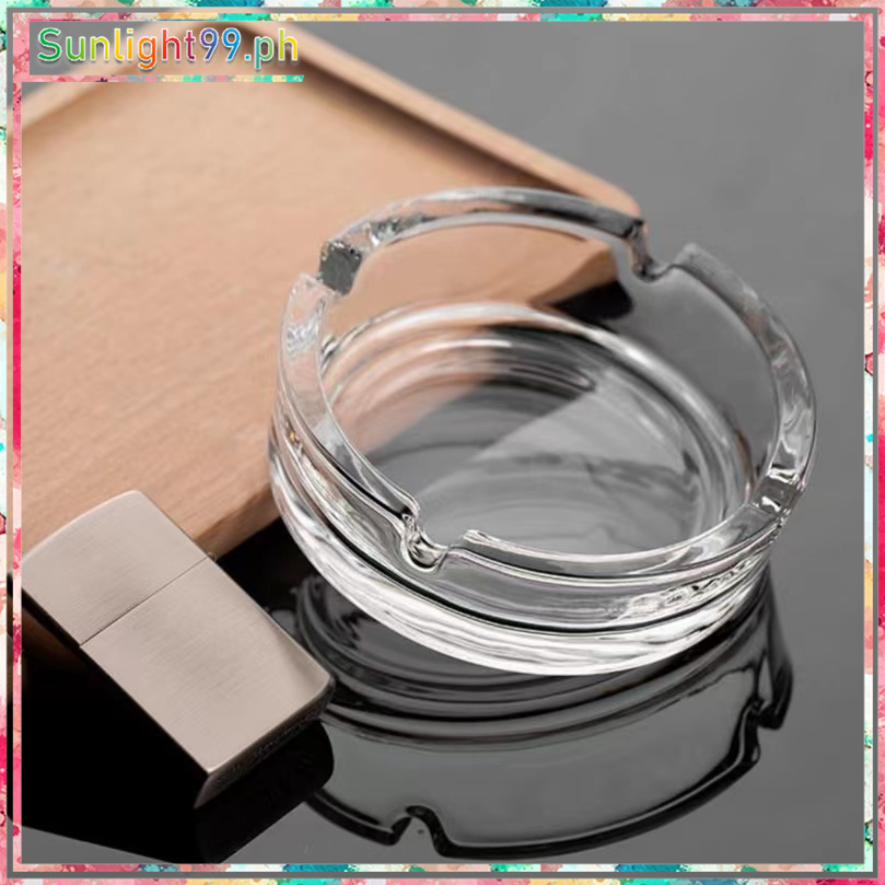 Decorative clear glass cigar ashtrays,portable round ash trays
