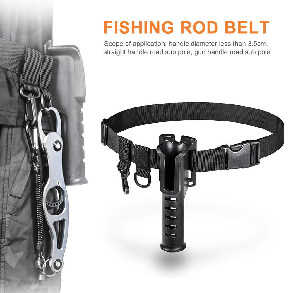 Fishing Waist Rod Holder Belt,Fishing Rod Belt ABS Plastic Regulable Safety  Buckle Hook Design Waist Fishing Rod Holder for Rock Fishing Boat Fishing