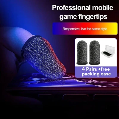 23-Pin Carbon Fiber Gaming Finger Sleeves for PUBG Mobile Games Contact Screen Finger Sleeves