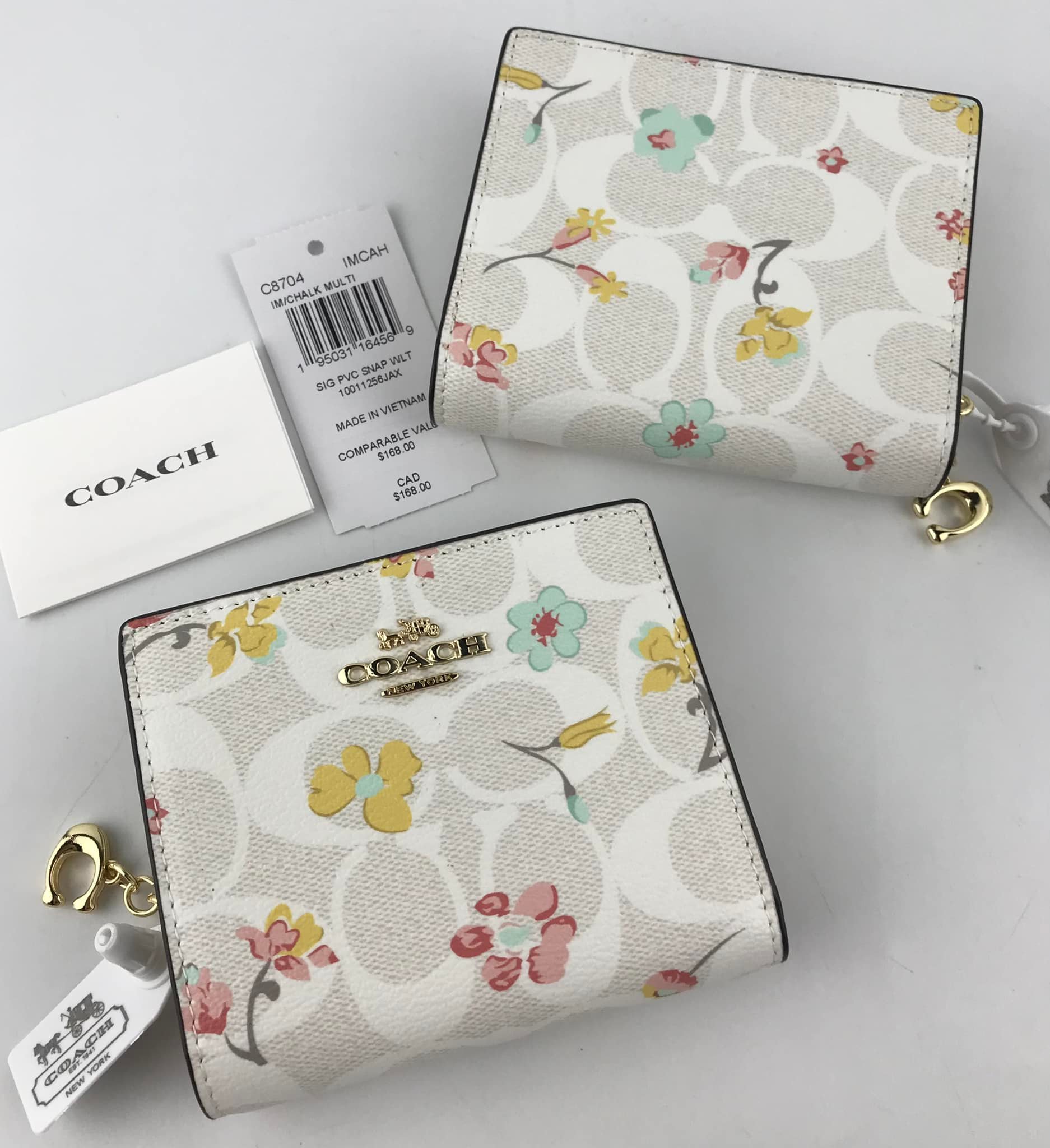 COACH SNAP WALLET IN SIGNATURE CANVAS WITH MYSTICAL FLORAL PRINT