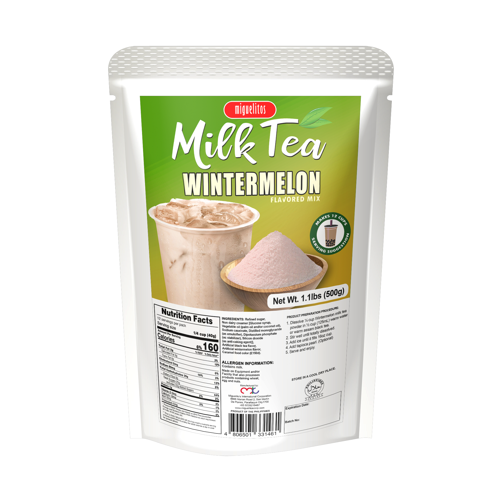 Wintermelon Milk Tea 500g Instant Powdered Milk Tea Drink Lazada PH