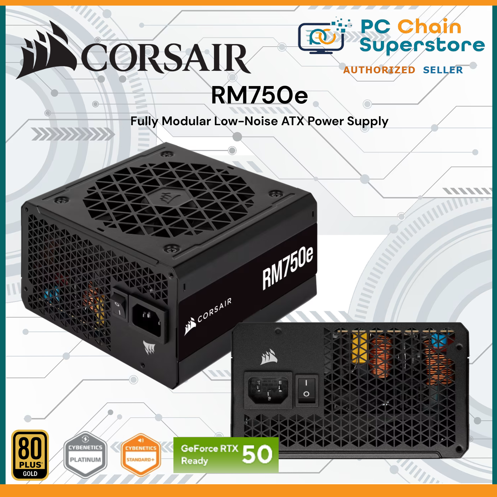 Corsair RM750e 750W 80+ Gold Fully Modular Low-Noise Power Supply