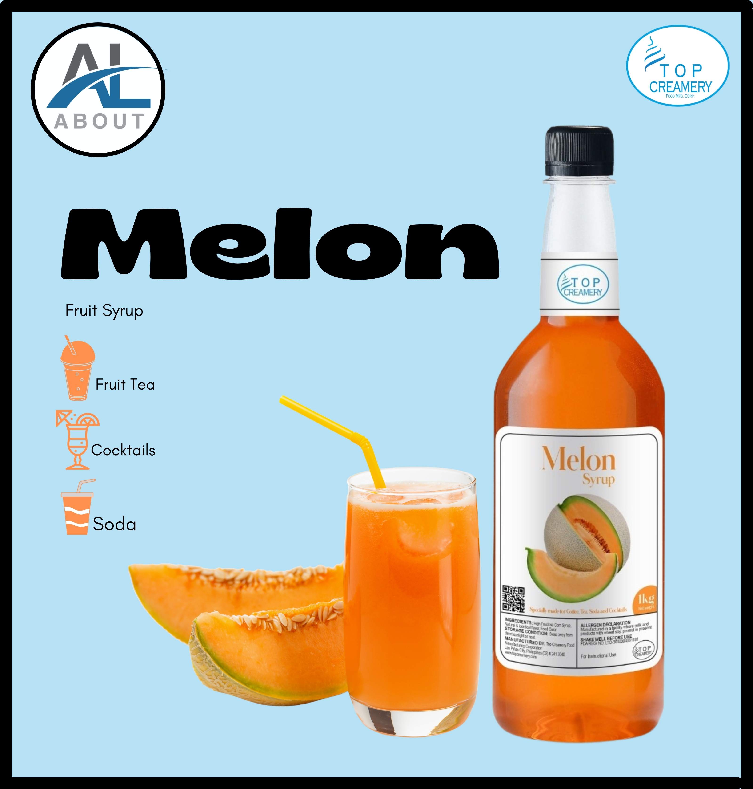 TOP CREAMERY MELON SYRUP 750ml Lazada PH