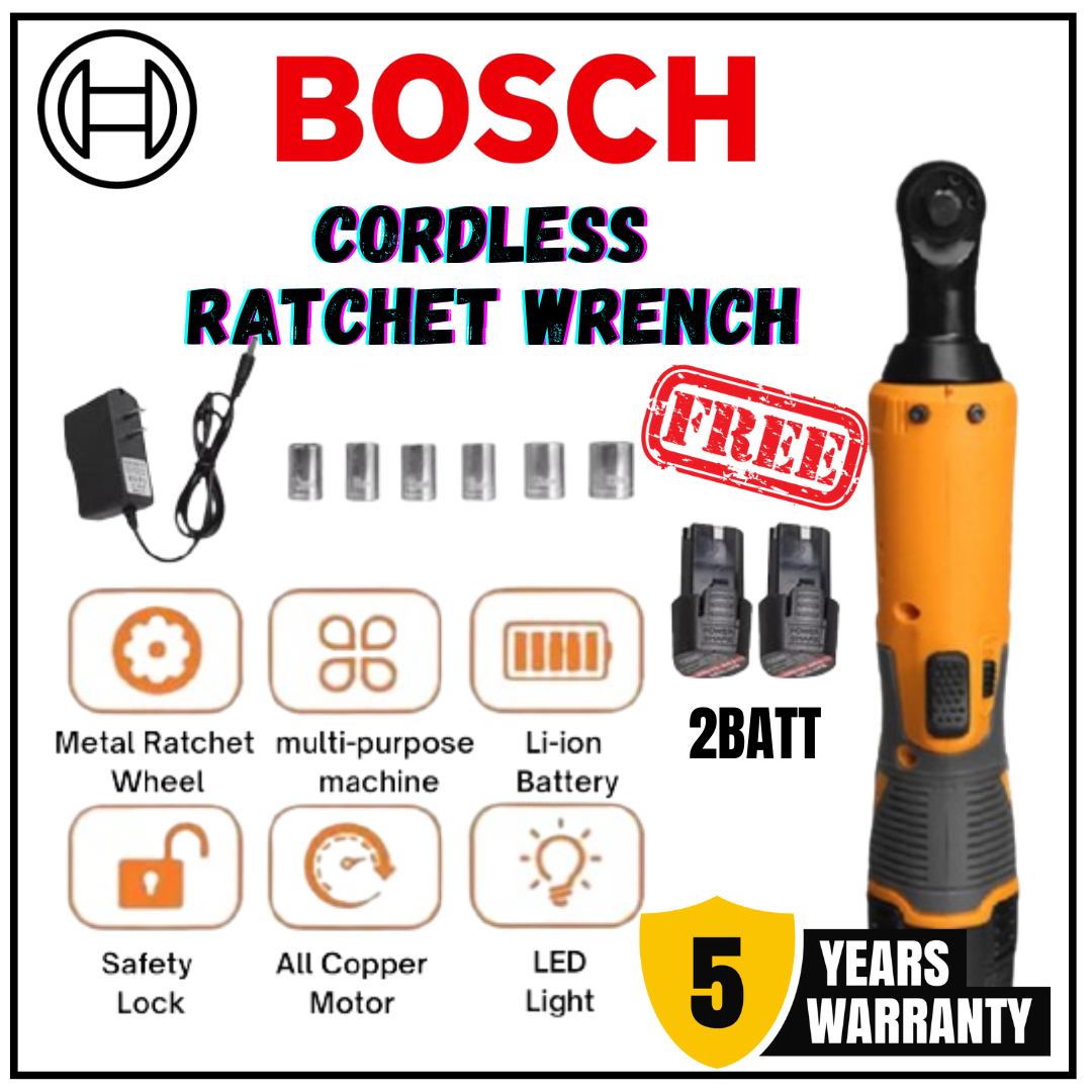 BOSCH 12V Cordless Electric Ratchet Wrench with 2 1 Battery Screw