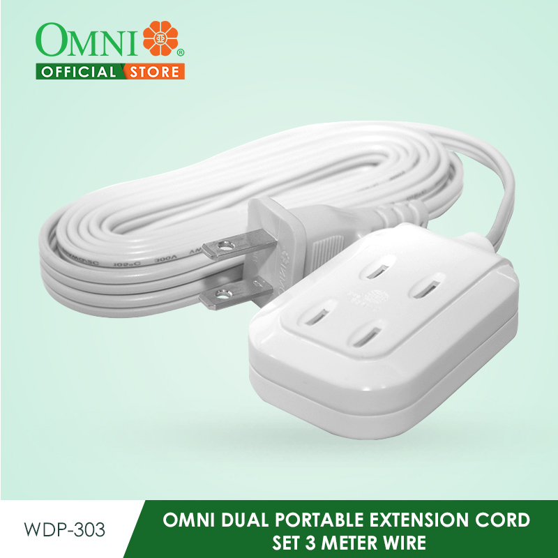 OMNI Dual Portable Extension Cord Set 3 Meter Wire WDP303 Lazada PH