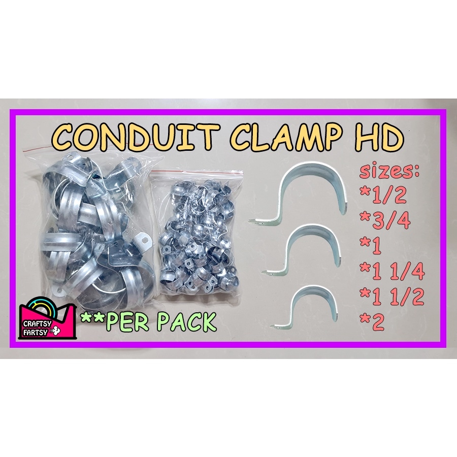 (PER PACK) Conduit Clamp HD/ GI Clamp/ C Clamp Single for EMT IMC RSC