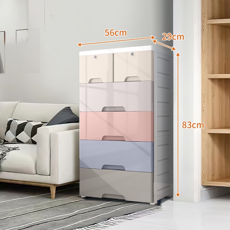 Drawer storage drawer with lock Plastic clothes drawer