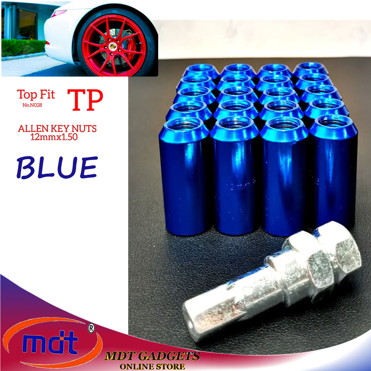 TOP FIT Steel Lug Nuts 12mm x 1.50 Allen Key Nuts Lazada PH