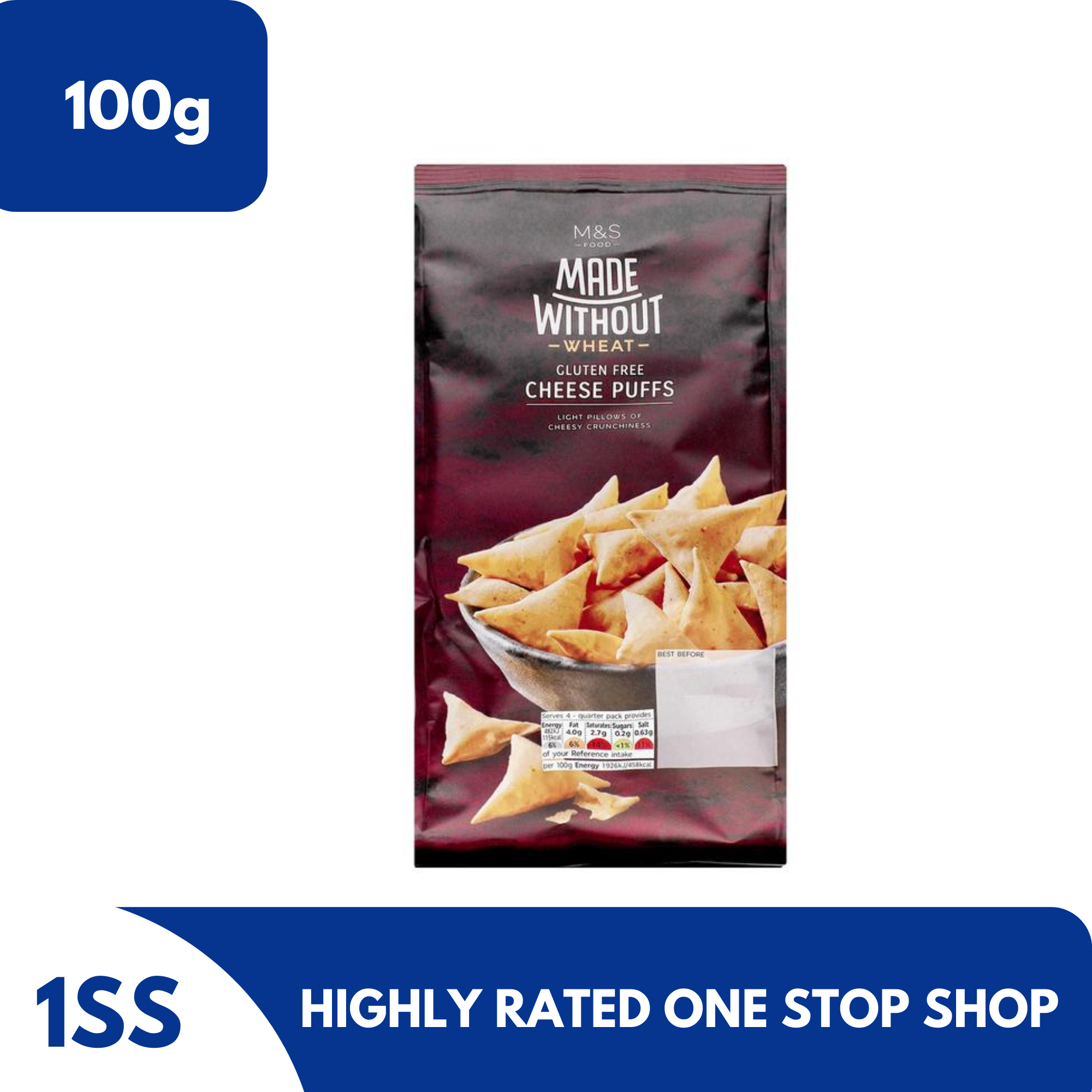 M&S Made Without Wheat Cheese Puffs Crackers, 100g Lazada PH