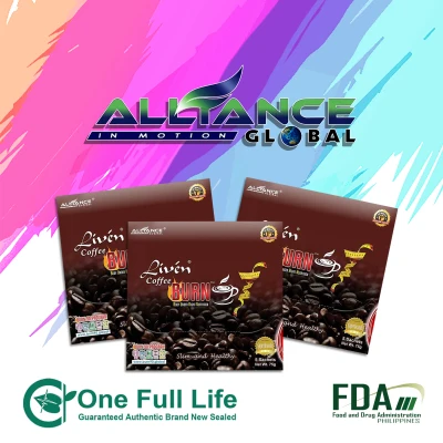 Aim Global Liven BURN Alkaline Coffee 5's x 3 PACKS