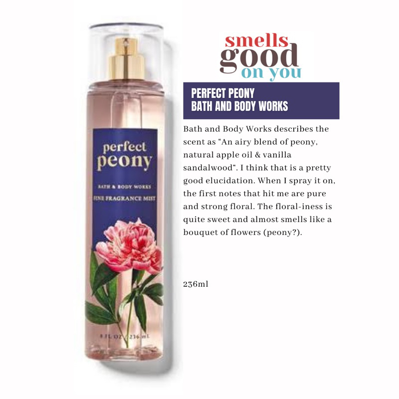 Authentic Bath and Body Works Perfect Peony