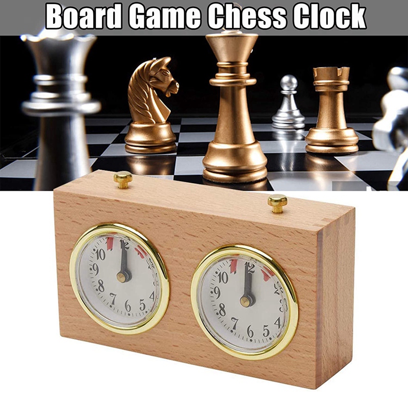 Wooden Chess Timer Tournament Competition Game Chess Clock Timer Gift Wind-Up Mechanical Accessories for Board Games