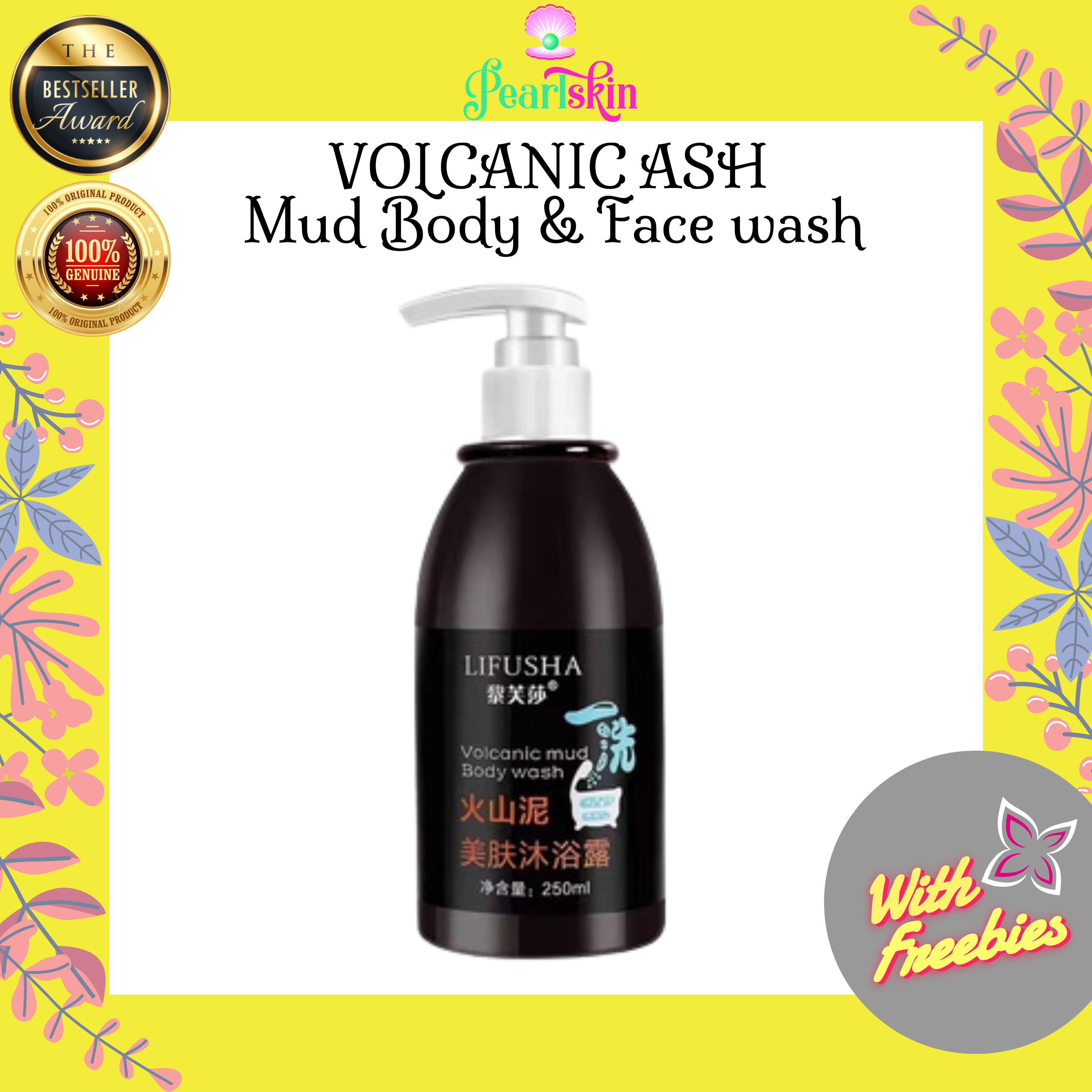 PEARL SKIN BEST SELLING VOLCANIC WHITENING Body Wash FACE & BODY deep