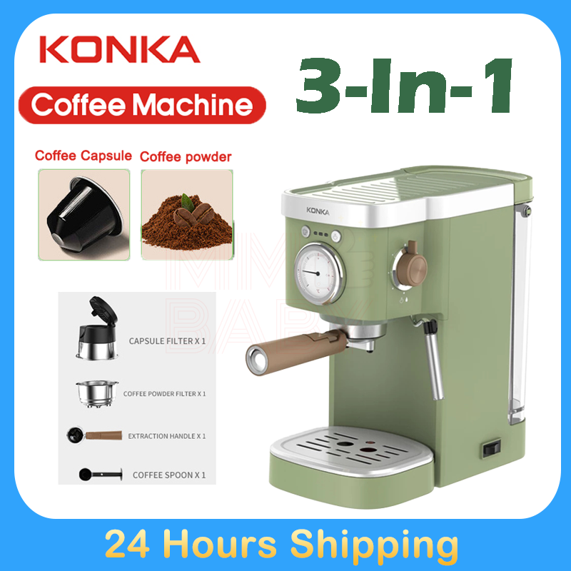 KONKA 3 in 1 Coffee Machine Italian Espresso Maker Household Office