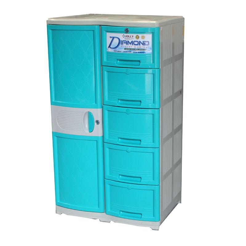 Diamond Closet Cabinet with 2 Big Drawer - Jolly Plastic