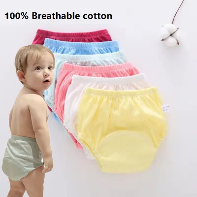 4 Layers Baby Cotton Training Pants Reusable Baby Cloth Diaper Baby Breathable Potty Training Pants for Baby Cotton Waterproof Underwear