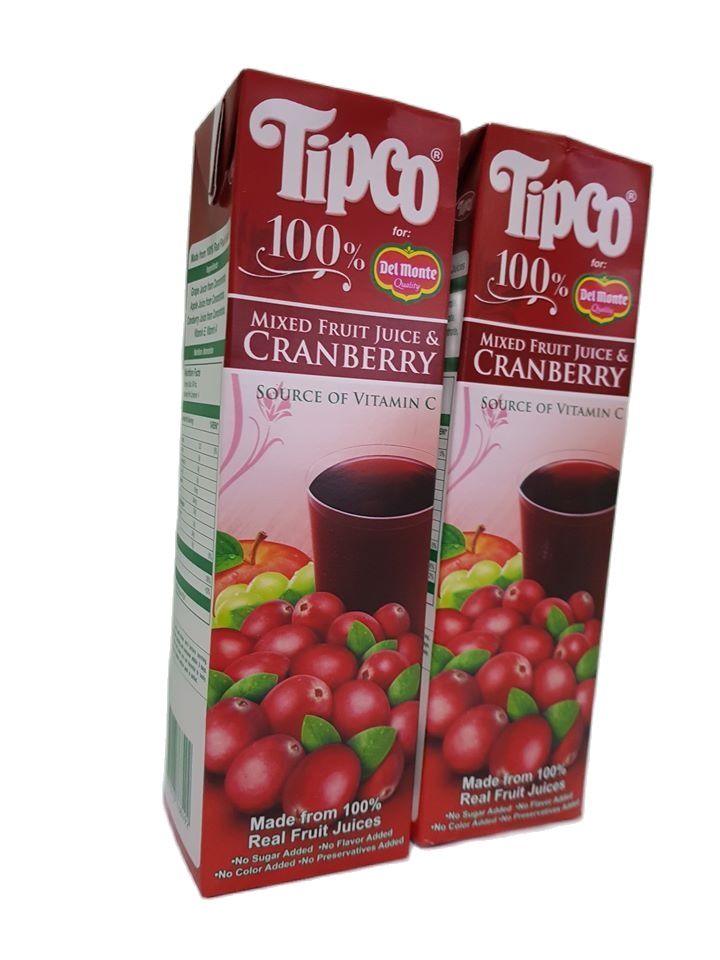 TIPCO 100% Cranberry Mixed Fruit Juice Drink (pack of 3 pieces x 1 ...