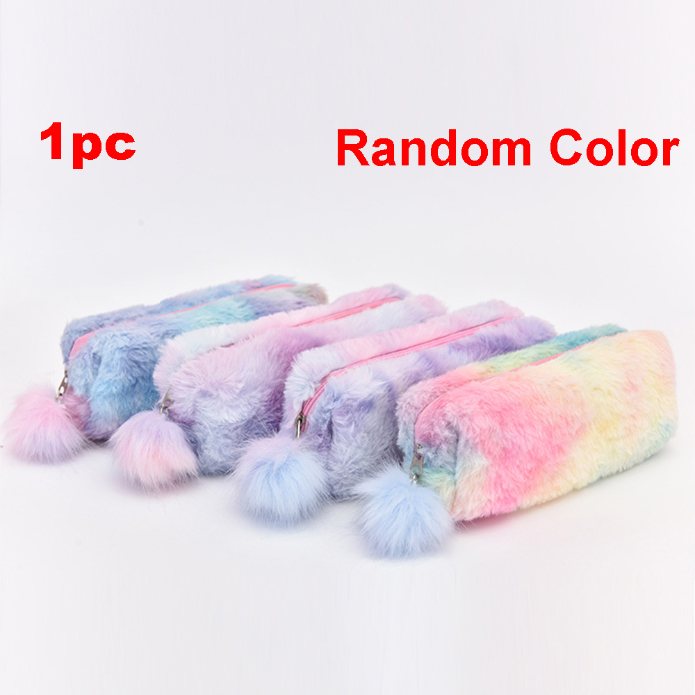 MMLUCK Creative Plush Octagonal Girl Pencil Bags Storage Bag Pen Pouch Pencil Case