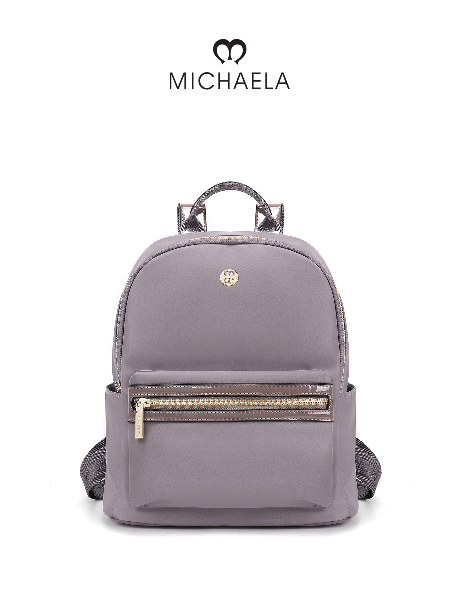 MICHAELA 12'' Laptop Backpack Thicken Re-Nylon Patent Leather