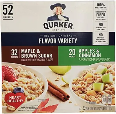 Quaker Flavor Variety Instant Oatmeal 52'S