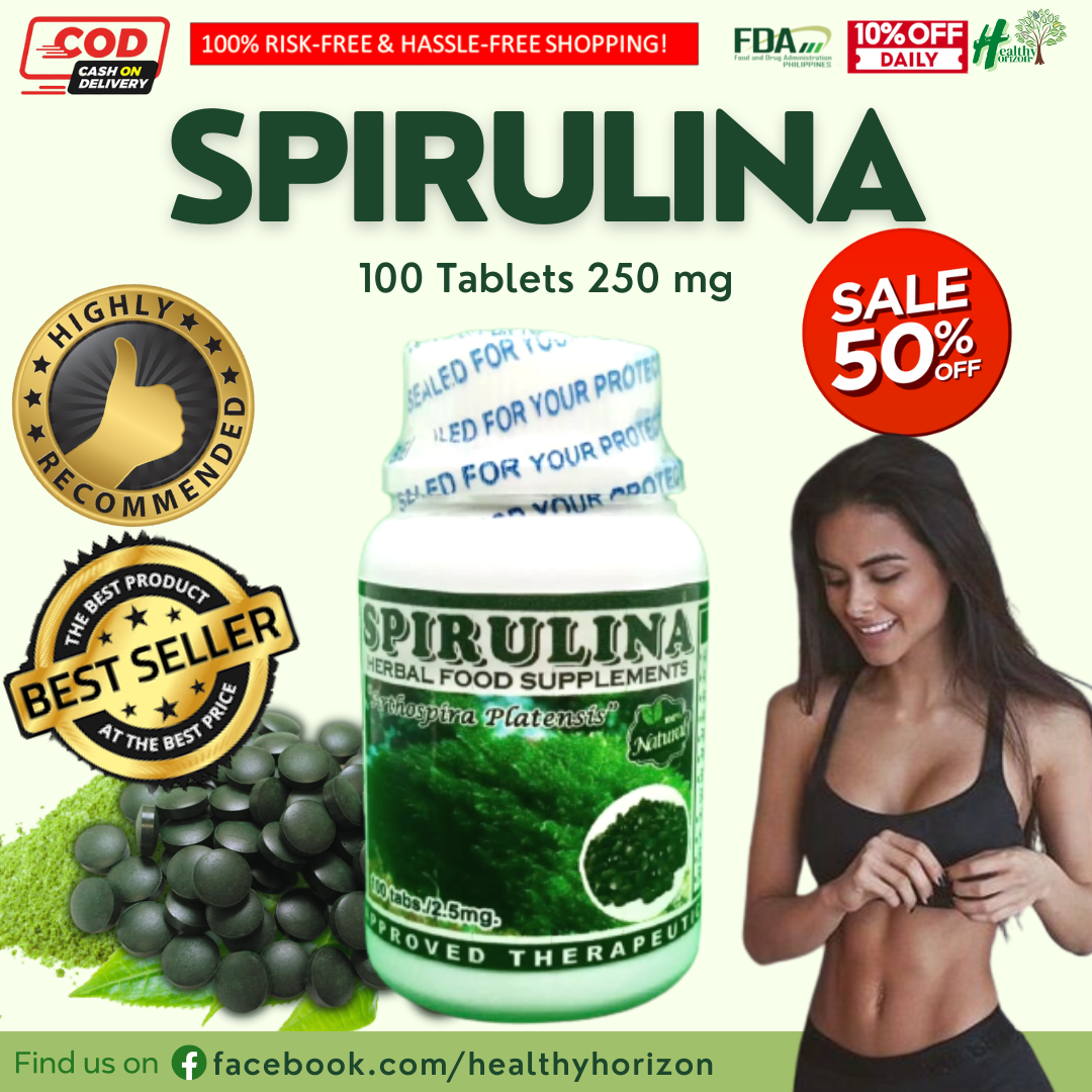 Original Spirulina Tablets 100 Tablets 250mg spirulina food supplement original FDA