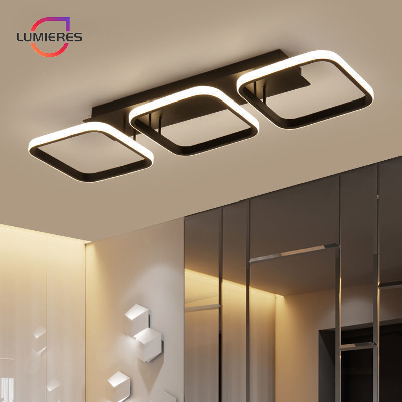 LED Ceiling Light Modern Design Chandelier Pendant Light Acrylic Square Flush Mount Drop Light