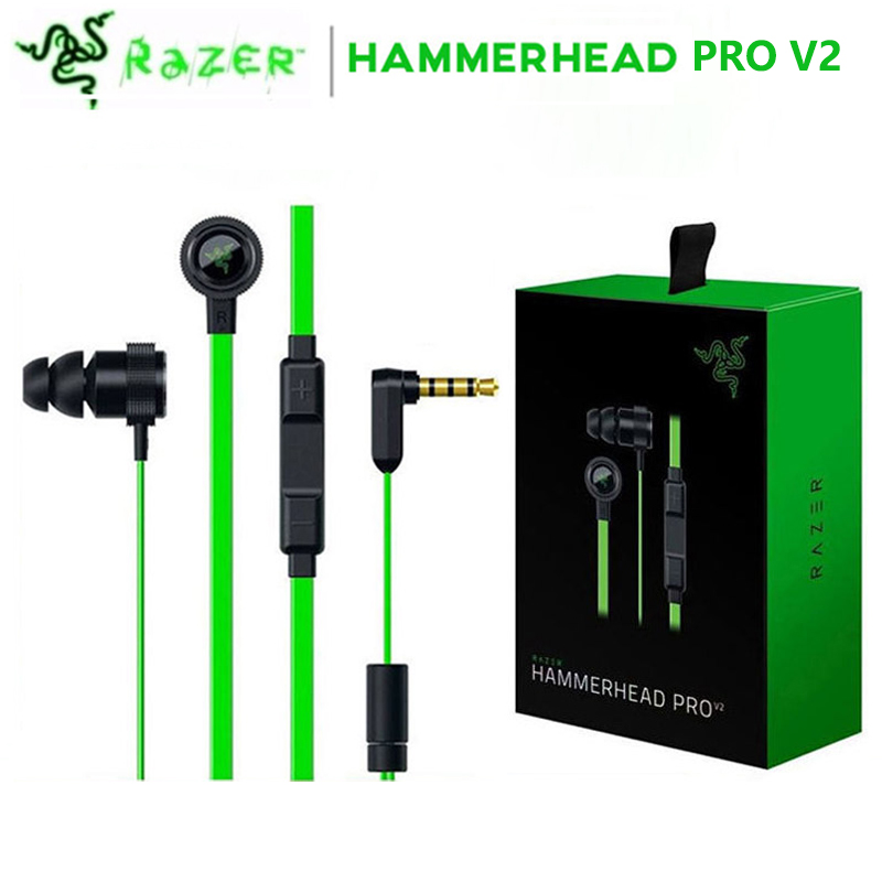Original Razer Hammerhead Pro V2 Earphones With Mic In Ear Earphone 3.5mm  Bass Gaming headset For Cellphone/PC/Laptop/Computer Gamer PS4 Lazada PH