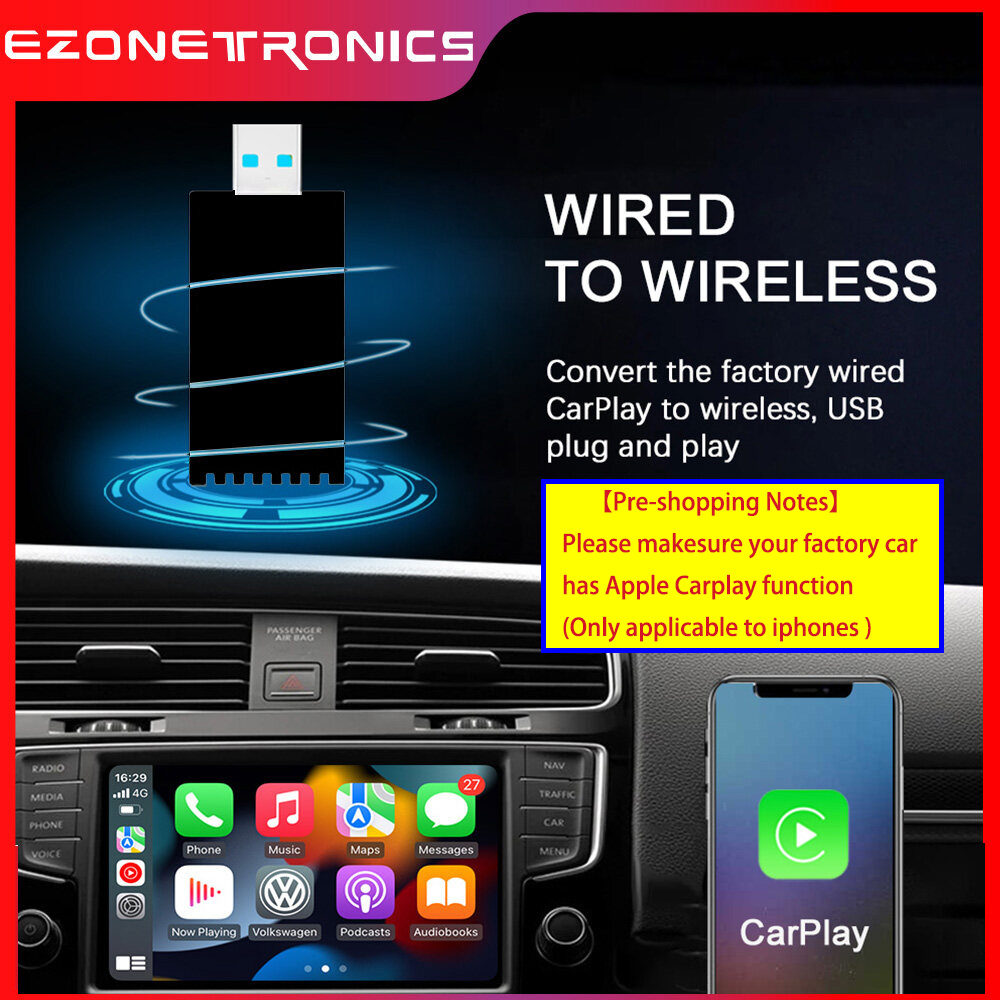 Wireless Apple CarPlay Dongle Receiver Adapter Android