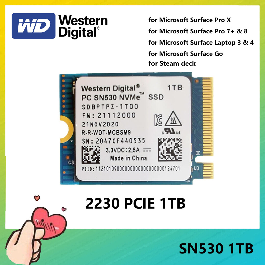 1TB M2 2230 NVMe SSD for XBox,Microsoft Surface,Steam Deck,Laptops WD CH  SN530