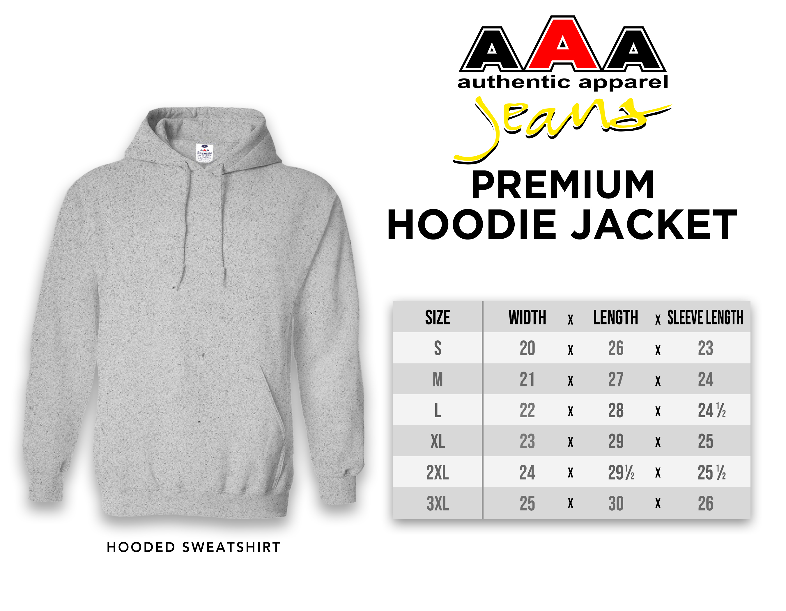 AAA PREMIUM HOODIE SWEATSHIRT JACKET (UNISEX)