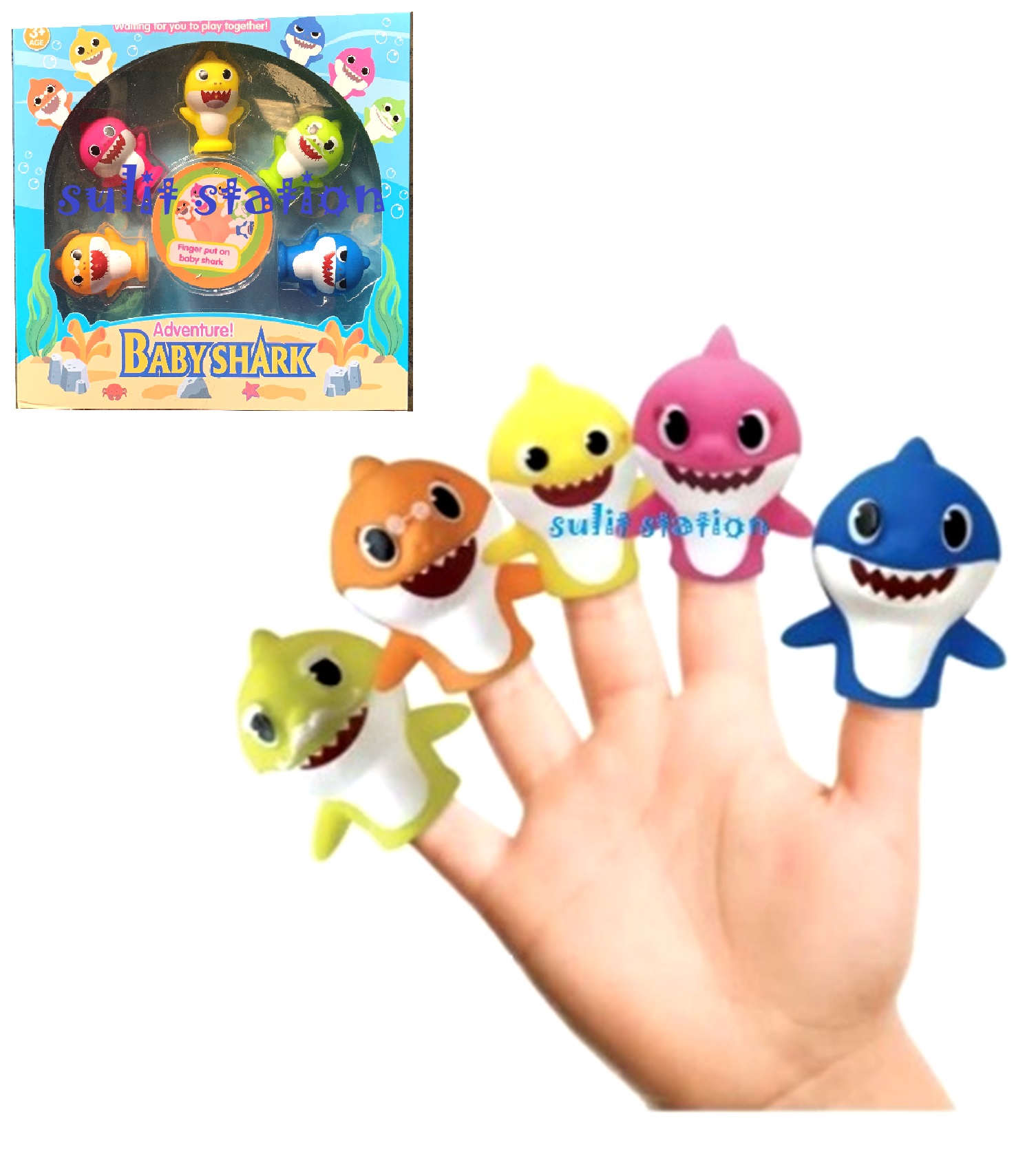 5pcs FAMILY GRANDPA GRANDMA DADDY MOMMY BABY SHARK sharks RUBBER BATH