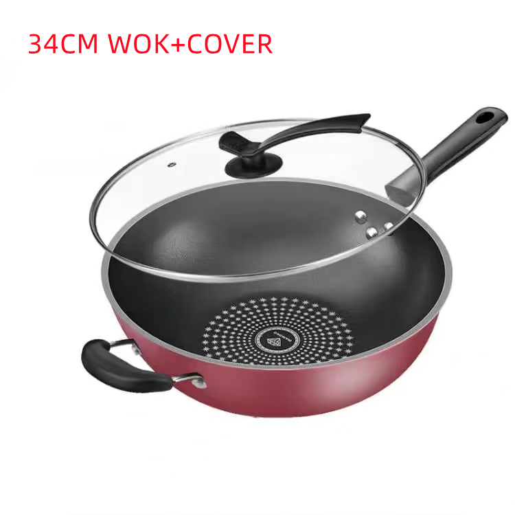28cm/30cm/32cm Nonstick Diamond WOK Frying Pan Kitchen Iron Frying Pan