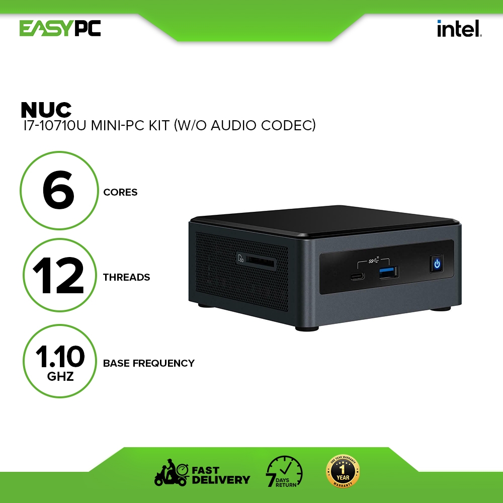 Intel NUC i3-10110U / i7-10710U Mini-PC Kit (w/o audio codec) 7UBE