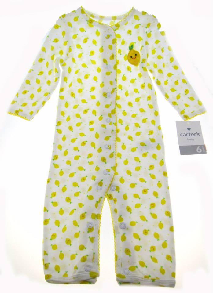 lemon baby sleepsuits