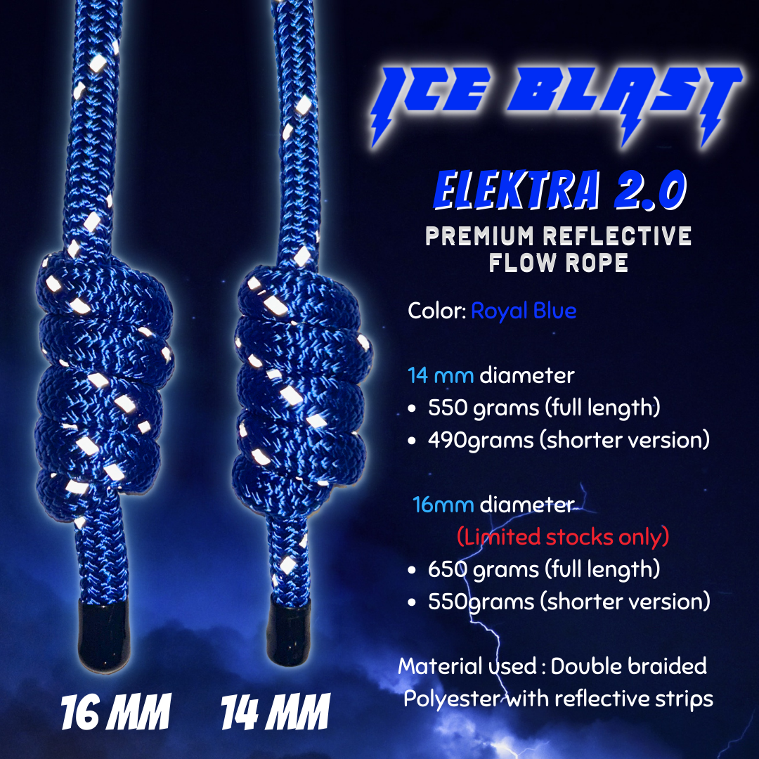 Electric Blue Reflective Flow Rope 14 mm