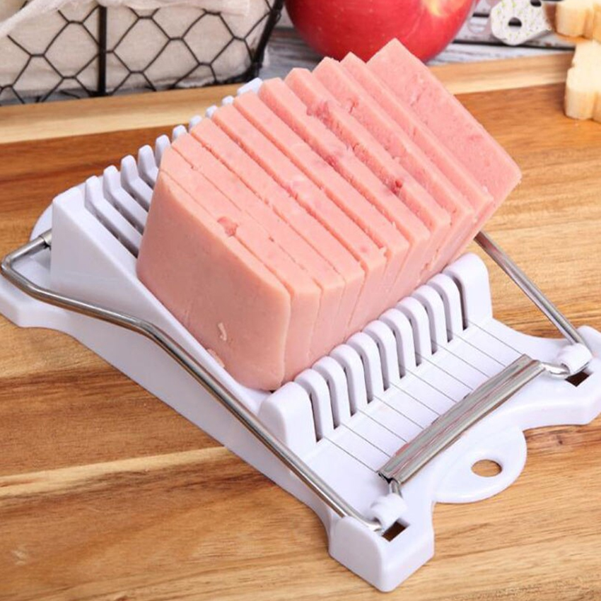 BEMINH Luncheon Meat Slicer 1 Piece, BEMINH Egg Fruit Slicer Soft Food  Cheese Sushi Cutter Canned Meat Cutting Machine with 10 Wires Stainless  Steel